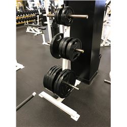 WHITE 3 TIER FREE WEIGHT RACK WITH FREEWEIGHTS