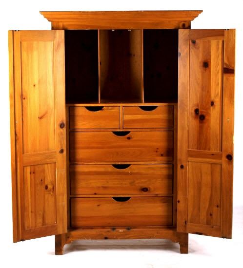 Solid Oak Golden Armoire Dresser