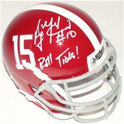 A.J. McCarron Signed Alabama Crimson Tide Mini-Helmet Inscribed "Roll Tide!" (Radtke COA)