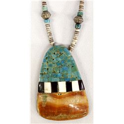 Santo Domingo Heishi Overlay Shell Necklace