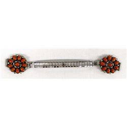 Zuni Sterling and Red Coral Watch Band