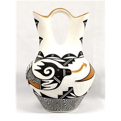 Acoma Carved Ceramic Wedding Vase by M. Patricio