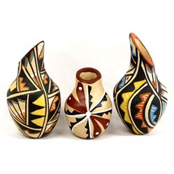 3 Pieces of Native American Jemez Miniature Pots