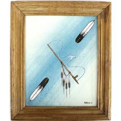 Original Plains Apache Acrylic Painting by Redbone