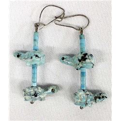Santo Domingo Turquoise Turtle Fetish Earrings