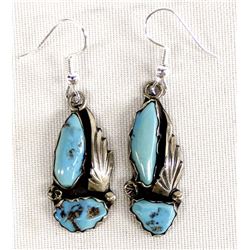 Native American Zuni Silver Turquoise Earrings