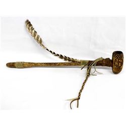 Native American Plains Indian Wooden Pipe