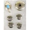 Image 1 : 6 Navajo Button Covers, 2 are marked Sterling