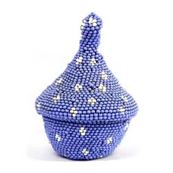 Beaded South African Tutsi Lidded Basket