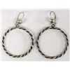 Image 1 : Native American Navajo Sterling Hoop Earrings
