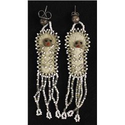 Vintage Zuni Beaded Cradle Board Earrings