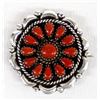 Image 1 : Native American Navajo Sterling Coral Cluster Pin