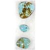 Image 1 : Three #8 Mine Turquoise Cabochons