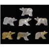 Image 1 : 7 Zuni Mother of Pearl Miniature Bear Fetishes