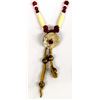 Image 1 : Cherokee Red Glass Bead Choker on Doeskin