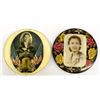 Image 1 : 2 Large Antique Celluloid Photo Button Frames