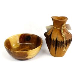 Beautiful Wood Bowl & Vase