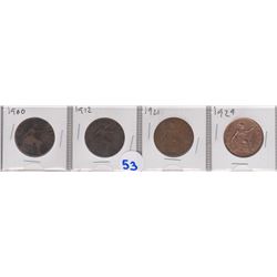 4 LARGE CANADIAN PENNIES 1900, 1912, 1921, 1929