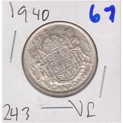 1940 CANADIAN 50 CENT COIN VF