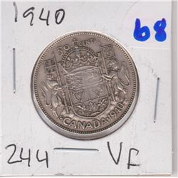 1940 CANADIAN 50 CENT COIN VF