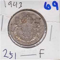 1943 CANADIAN 50 CENT COIN FAIR