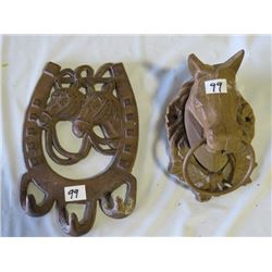 CAST IRON HORSE TOWEL RING, CAST IRON HORSE SHOE KEY HOLDER