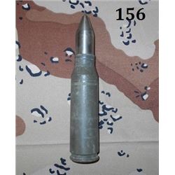 Shell casing and dummy round from Bradley M2 Fighting Vehicle 7.5'' tall.   25mm diameter Bullet