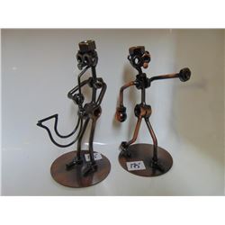 2 FOLK ART WELDED BOLT MEN 6"T