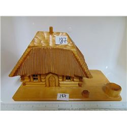 WOOD FOLK ART UKRAINIAN COTTAGE