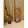 Image 1 : HAND CARVED WOOD BIRD & ORNATE WOOD FIGURE
