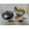 Image 2 : CURLING CANDY DISH, PINS, SPOON & CURLING ROCK HANDLE