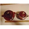 Image 2 : BEAN POTS, ONE HAS HAIR LINE CRACK, LARGE ONE NO CRACKS/CHIPS ALBERTA POTTERIES 'RED CLIFF'