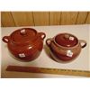 Image 4 : BEAN POTS, ONE HAS HAIR LINE CRACK, LARGE ONE NO CRACKS/CHIPS ALBERTA POTTERIES 'RED CLIFF'