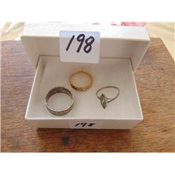 THREE STERLING SILVER RINGS