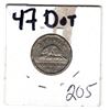 Image 1 : RARE 1947 DOT FIVE CENT PIECE