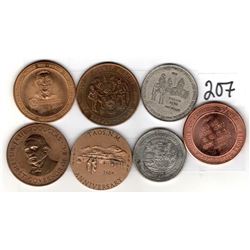 VINTAGE COLLECTOR & SMALL TOWN COMMEMMORATIVE TOKENS, SOME SCARCE