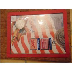 AMERICA TAKES FLIGHT COMMEMMORATIVE SET W/COIN & STAMPS