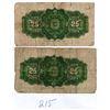 Image 2 : 1923 SHIN PLASTERS, TWO DIFFERENT SIGNATURES CAMPBELL/CLARK, CAVOUR/SAUNDERS