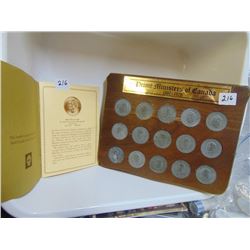 SHELL GASOLINE TOKENS, PRIME MINISTERS W/BOARD & BOOK, 1970