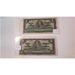 1937 $1 NOTES, DIFFERENT SIGNATURES