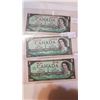Image 1 : 3 DIFFERENT $1 BILLS, 2 FROM 1967, UNC 1954