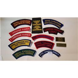CANADIAN ARMY PATCHES, LOT OF 13