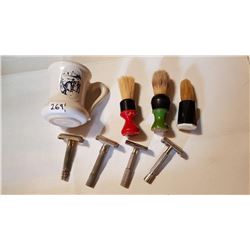 VINTAGE GROOMING LOT W/MOUSTACHE CUP