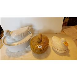 2 DUCKS ON THE NEST & DOVE ON THE NEST