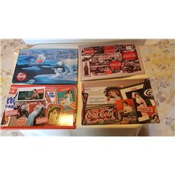 4 COCA COLA SIGNS 11X18"
