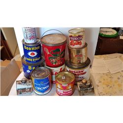 GENERAL STORE TIN LOT OF 12