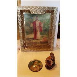 LOT RELGIOUS ITEMS, 3D PICTURE IS 17X21"
