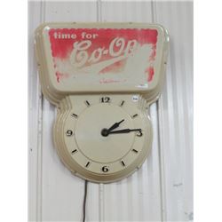 TIME FOR CO-OP ADVERTISING CLOCK/SIGN ELECTRIC 1958