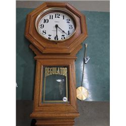 WALTHAM WESTMINSTER CHIME BATTERY OPERATED REGULATOR CLOCK (NEEDS GLASS)