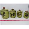 Image 2 : 4 PC. VINTAGE CERAMIC CANNISTER SET 1950s